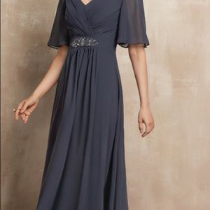 JJ’s House Special Occasion Mother of the Bride Dress Stormy Blue 8 NWT